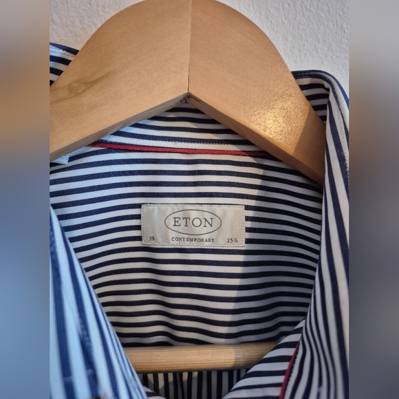 Eton Of Sweden Contemporary Fit Dress Shirt Size 39 15 1/2 100% Cotton - Picture 6 of 8